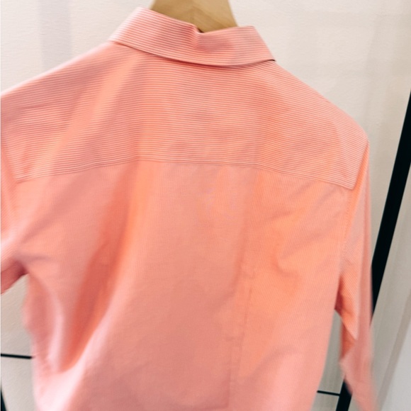 Fitted Stretch Supima® Cotton Non-Iron Mini Stripe Dress Shirt - Picture 6 of 7